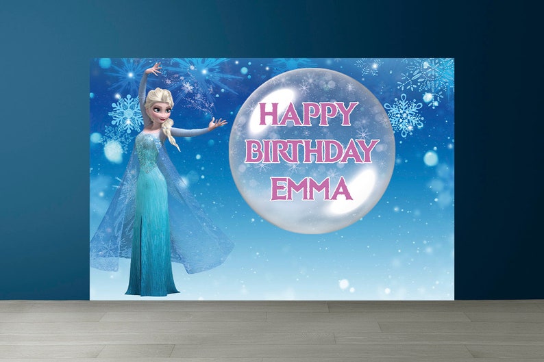 Frozen Birthday Backdrop,elsa Birthday Banner, Frozen Party Decoration ...