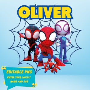 EDITÁVEL Spidey PNG,Spidey e seus incríveis amigos aniversário Png,Spidey Clipart Digital Download camisa, topper de bolo,Spidey Birthday Age