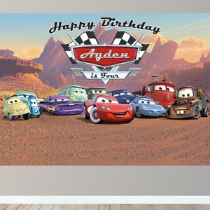 Cars Birthday Backdrop,Cars Birthday Party Banner,Cars Party Decoration,Cars Custom Party Decoration,Cars Birthday Decorations,Digital File