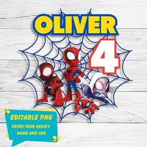 EDITIERBARE Spidey PNG, Spidey und seine erstaunlichen Freunde Geburtstag Png, Spidey Clipart Digital Download Shirt, Kuchendeckel, Spidey Geburtstagsalter