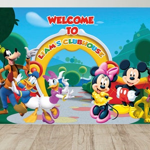 Mickey Clubhouse Custom Backdrop,Mickey Clubhouse Birthday Party Banner,Mickey Clubhouse Party Decoration,Digital File