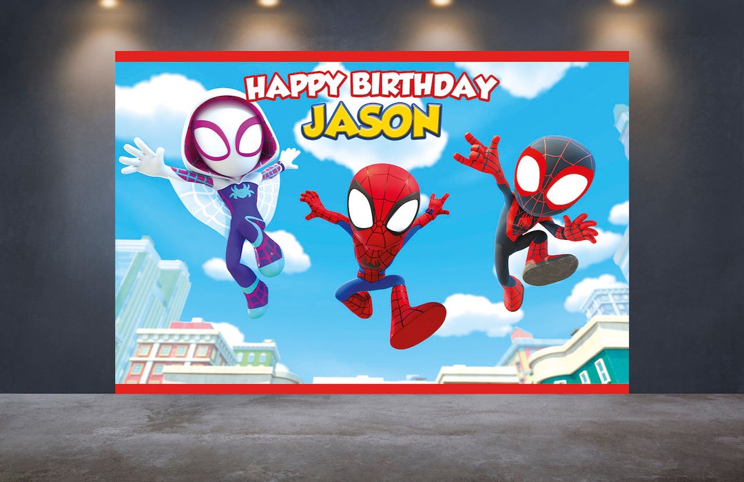Spidey and His Amazing Friends Birthday Backdrop,spidey Personalized ...