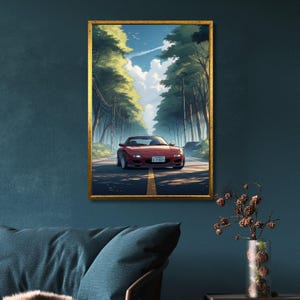 Mazda RX7 Canvas Print: AI Car Art