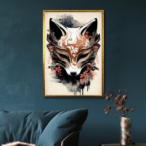 Japanese &quot;Fox&quot;,  Fox Canvas, Fox art