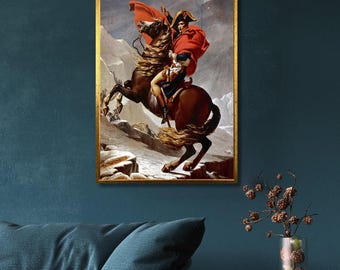 Napoleon Crossing the Alps Canvas Print: Jacques Louis David Art