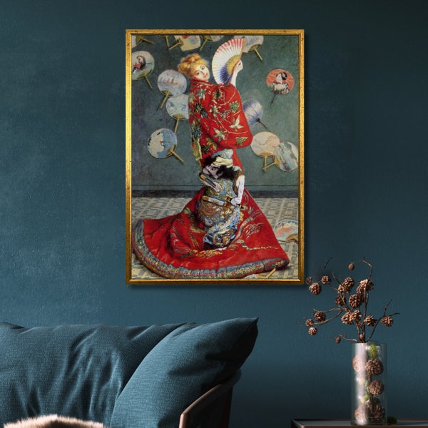 Claude Monet, "La Japonaise (Camille Monet in Japanese Costume) Canvas, La Japonaise (Camille Monet in Japanese Costume) Art