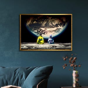 Cyberpunk Kantenläufer ""Mond"", Cyberpunk Leinwand, Lucy art