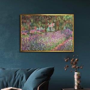 Claude Monet, &quot;Garden at Giverny Canvas, Claude Monet Garden at Giverny Art