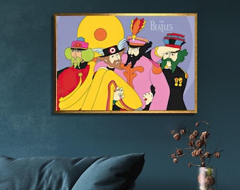 Colorful Beatles Canvas Art