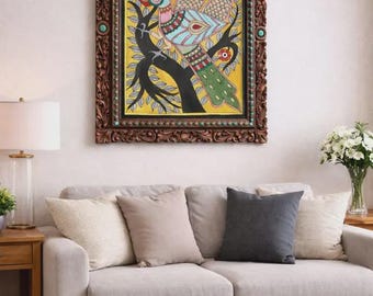 Original Madhubani Painting - Peaceful Peacock