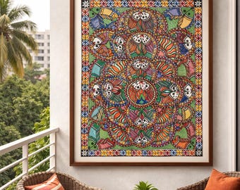 Handmade Madhubani Mandala Painting