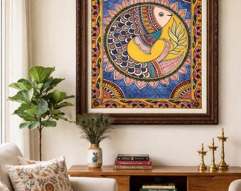 Handmade Madhubani Fish Painting