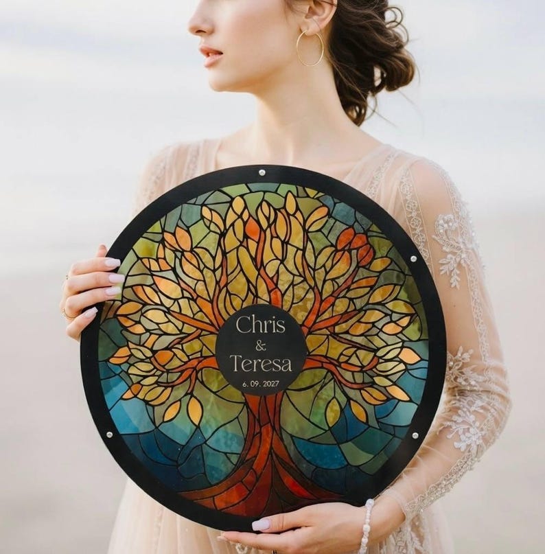 Stained Glass Effect Wedding Guest Book Alternative: Fairytale Acrylic Sign image 12