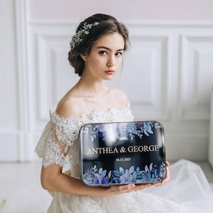 Personalisierte gewölbte Hochzeitskartenbox: Umschlag aus Holz und Acryl & Geschenkandenken