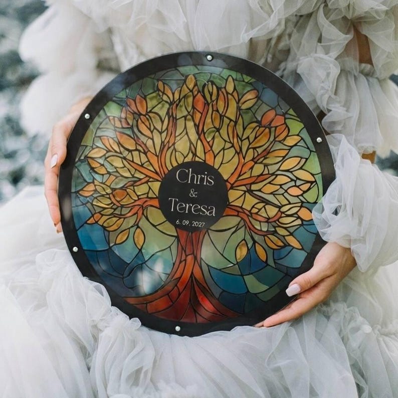 Stained Glass Effect Wedding Guest Book Alternative: Fairytale Acrylic Sign image 11