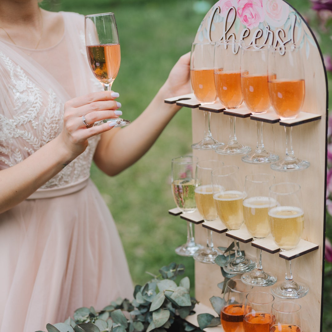 Champagne Wall Shelf for Sale, Wedding Table Decor, Custom Wedding Bar