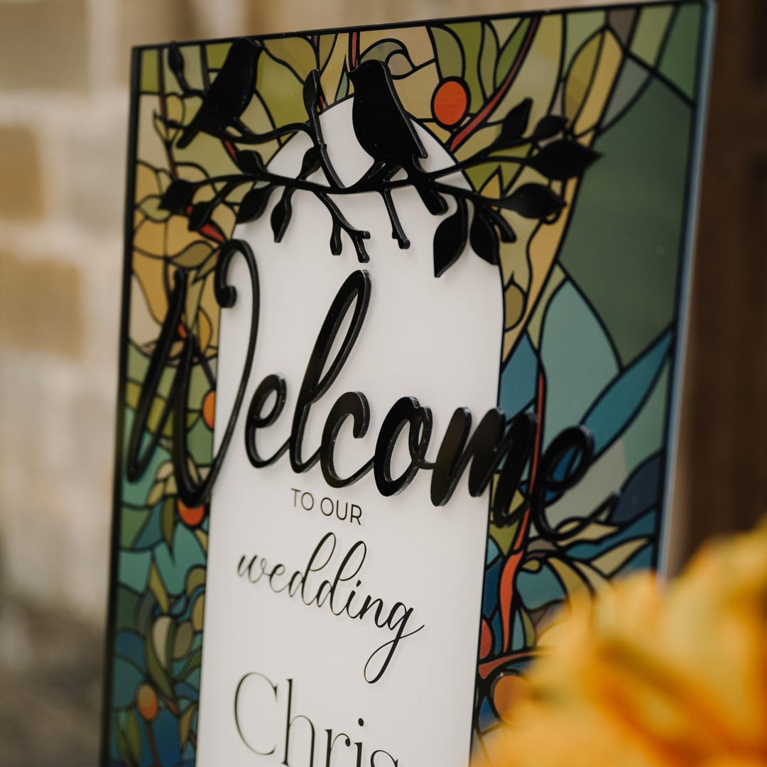 Stained Glass Wedding Welcome Sign: Fairytale Castle Decor - Etsy