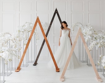 Triangle Wedding Arch: Rustic Arbor Decor, Outdoor Backdrop