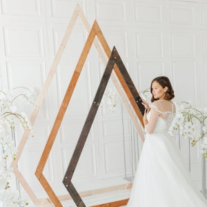 Wedding Arch, Wooden Arbor for Wedding Ceremony, Wedding Centerpiece Triangle / Hexagon / Diamond Shaped Wedding Arch, Set of Wedding Arches