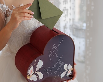 Card Box for Wedding, Acrylic Glass Wedding Card Box with Slot for Envelopes, Personalized Gifts and Cards Box for Wedding Reception