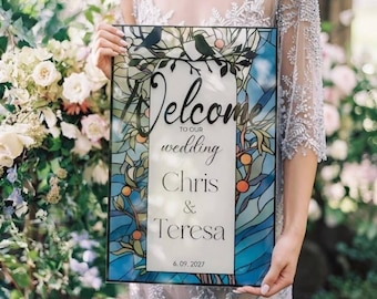 Stained Glass Wedding Welcome Sign: Fairytale Castle Decor