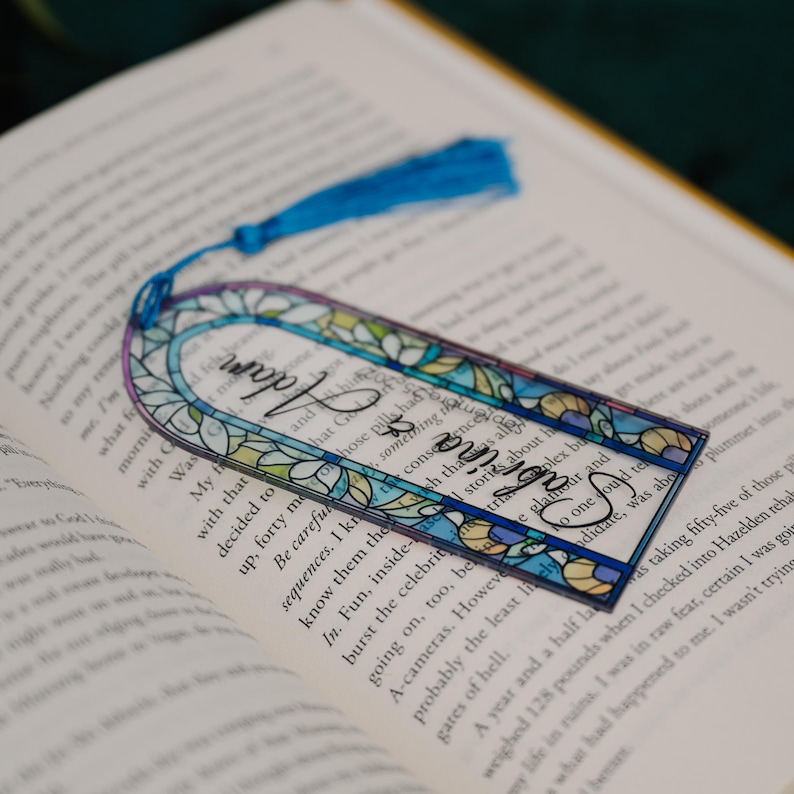 Stained Glass Effect Bookmark: Personalized Fairytale Wedding Favor image 9