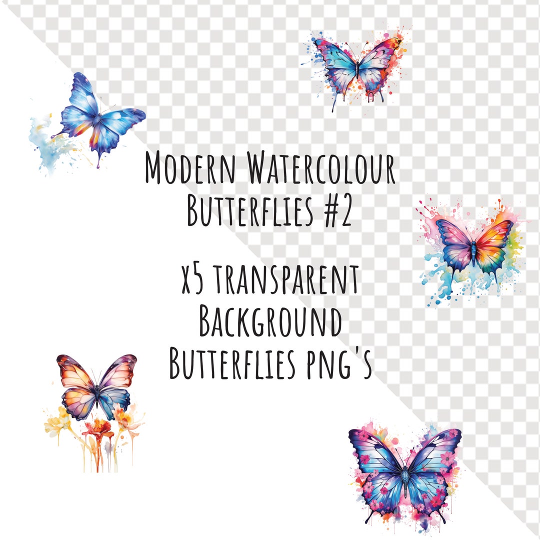 Butterflies 2 Clipart Bundle X5 Transparent Background PNG Digital ...