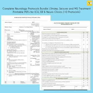 Complete Neurology Protocols Bundle | Stroke, Seizure and MS Treatment Printable PDFs for ICU, ER & Neuro Clinics (10 Protocols)