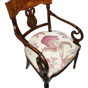 Soberbia silla de escritorio estilo Imperio Francés en madera noble tallada S.XIX-XX