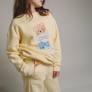 hoodie, sweatshirt, kids fleece tracksuit, toddler fleece outfit, baby bear tracksuit, childrens lounwear set, fleece sweatsuit for kids