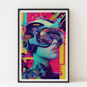 Abstract digital art / Neon Cyber Dreams / Downloadable digital art / A13