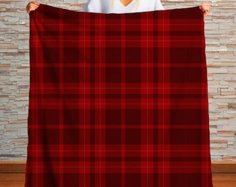 Red Buffalo Check Sherpa Blanket, Christmas Farmhouse Throw
