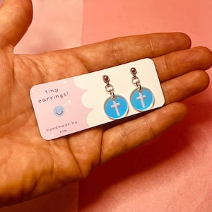 Laser Cut Acrylic Cross Earrings: Christian Jewelry