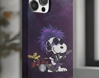 Rockin Dog Slim Phone Cases - Snoppy iPhone 17 & Samsung Case, Rock Band iPhone Case – Music Lover Phone Case, Concert Inspired Art Cover