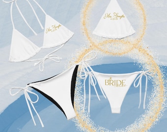 Personalized Bride Bikini,Bride Babe Honeymoon Swimsuit,Bridal Shower Gift,Gift for Bride