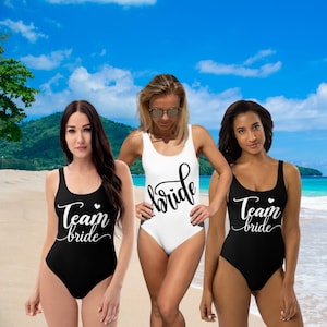 Personalized Team Bride Swimwear,Bride Swimsuit,Bachelorette swimsuits, Custom Bridal One Piece Swimsuit,Plus Size,Bridal Party Gifts,
