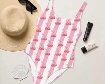 Maillot de bain une pièce Coquette,Vêtements de plage à rayures rose cerise pour femme,Maman et moi,Maillot de bain de vacances,Cadeau de mariage,Voyage entre filles