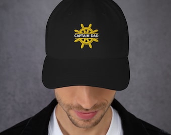 Embroidered Captain Dad Hat: Nautical Boating Gift