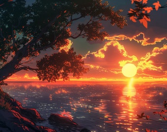 Superbe coucher de soleil papier peint de bureau 4k - Parfait pour PC, Mac, tablette, Android et arrière-plans d'ordinateur portable