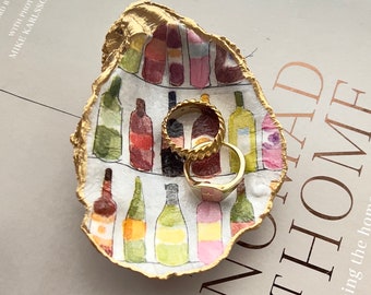 Wine Bottle - Recycled Oyster Shell Trinket Dish for Jewelry, Rings, Earrings etc. Cool and coastal, these are amazing & unique home decor