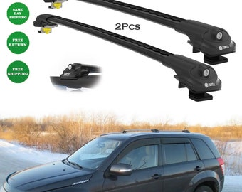 Suzuki GRAND VITARA (JT) 2005-2014  Roof Rack Roof Rails Roof Rack Cross Bars Rails Black Luggage Rack Carrier Raised  Roof Rails