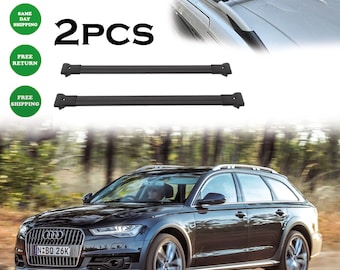 Audi A6 C7 Allroad Quattro 2012-2023 fit Roof Rack Cross Bars Black Luggage Rack Raised Roof Rails Pair Carrier luggage Bar