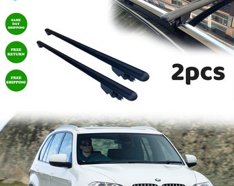 BMW X5 2006 2007 2008 2009 2010 2011 2012 2013 Roof Rack Cross Bars Black Pair Luggage Rack Carrier Flush mounted Roof Rails