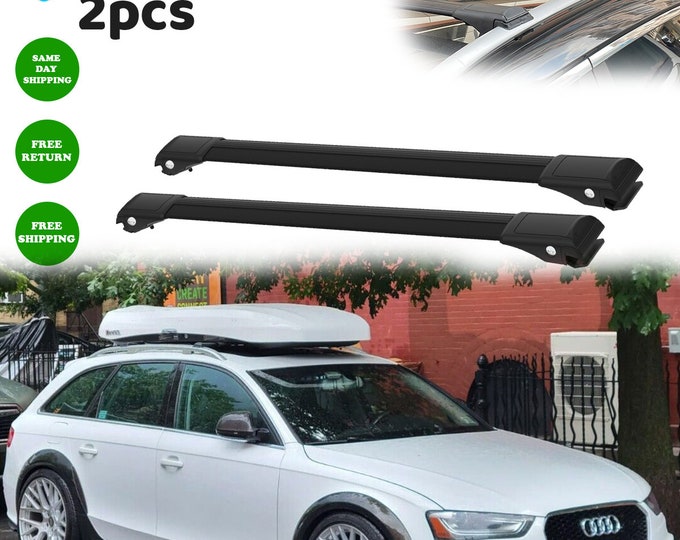 Audi A4 B8 Allroad Quattro 2008-2016 for Roof Rack Cross Bars Easy Installation, Secure Attachment, Raised Roof Rails Black Color Roof Bar