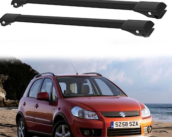 To Fits Suzuki SX4 2006-2014 Roof Rack Cross Bars Rails Black 2pcs-Luggage Rack Carrier Raised  Roof Rails Aluminum