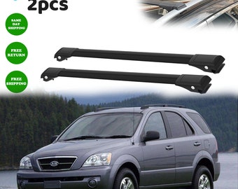 Kia Sorento 2002-2009 Roof Rack Cross Bars Easy Installation Secure Attachment Raised Roof Rails Black Roof Bar