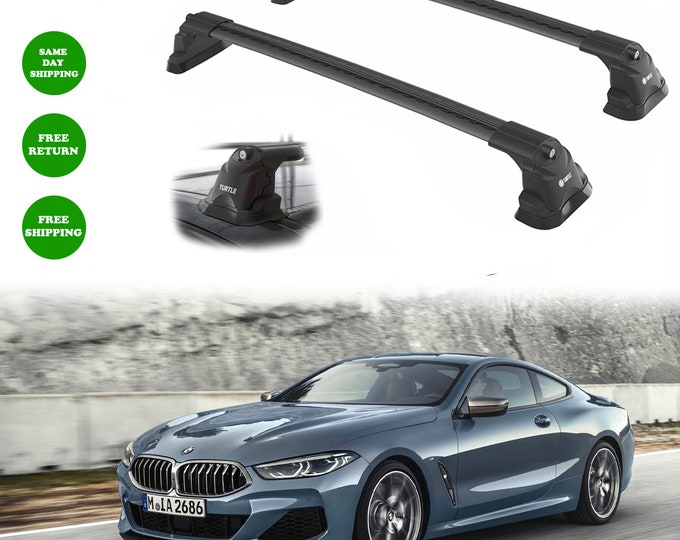 BMW 8-Series G15 2019-2023  fit  Roof Rack Cross Bars Fix Points Black 2pcs-Luggage Rack Carrier   Aluminum Bar Turtle Air 3