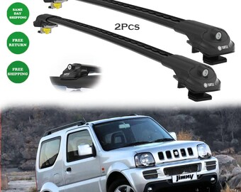 Suzuki JIMNY (Mk3) 1998-2018  Roof Rack Roof Rails Roof Rack Cross Bars Rails Black Luggage Rack Carrier Raised  Roof Rails