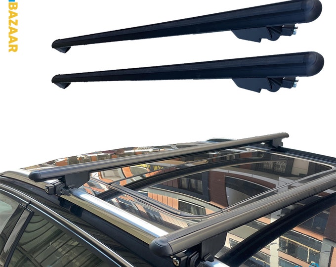 VOLKSWAGEN ID.4 2021-2023 For Roof Rack Cross Bars Flush Rails Black Luggage Rack Carrier Flush-mounted Roof Rails Aluminum