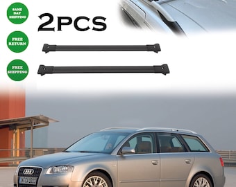 Audi  A4 B7 Avant 2004-2008 fit Roof Rack Cross Bars Black Luggage Rack Raised Roof Rails Pair Carrier luggage Bar